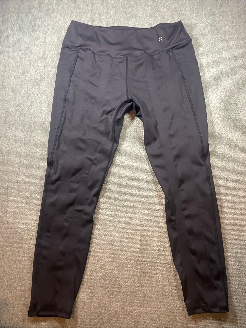 Skinnify Brand Black High-Waist Ankle Resistant Band Leggings